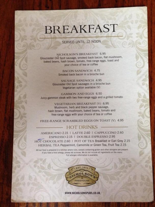 London Pub Full English